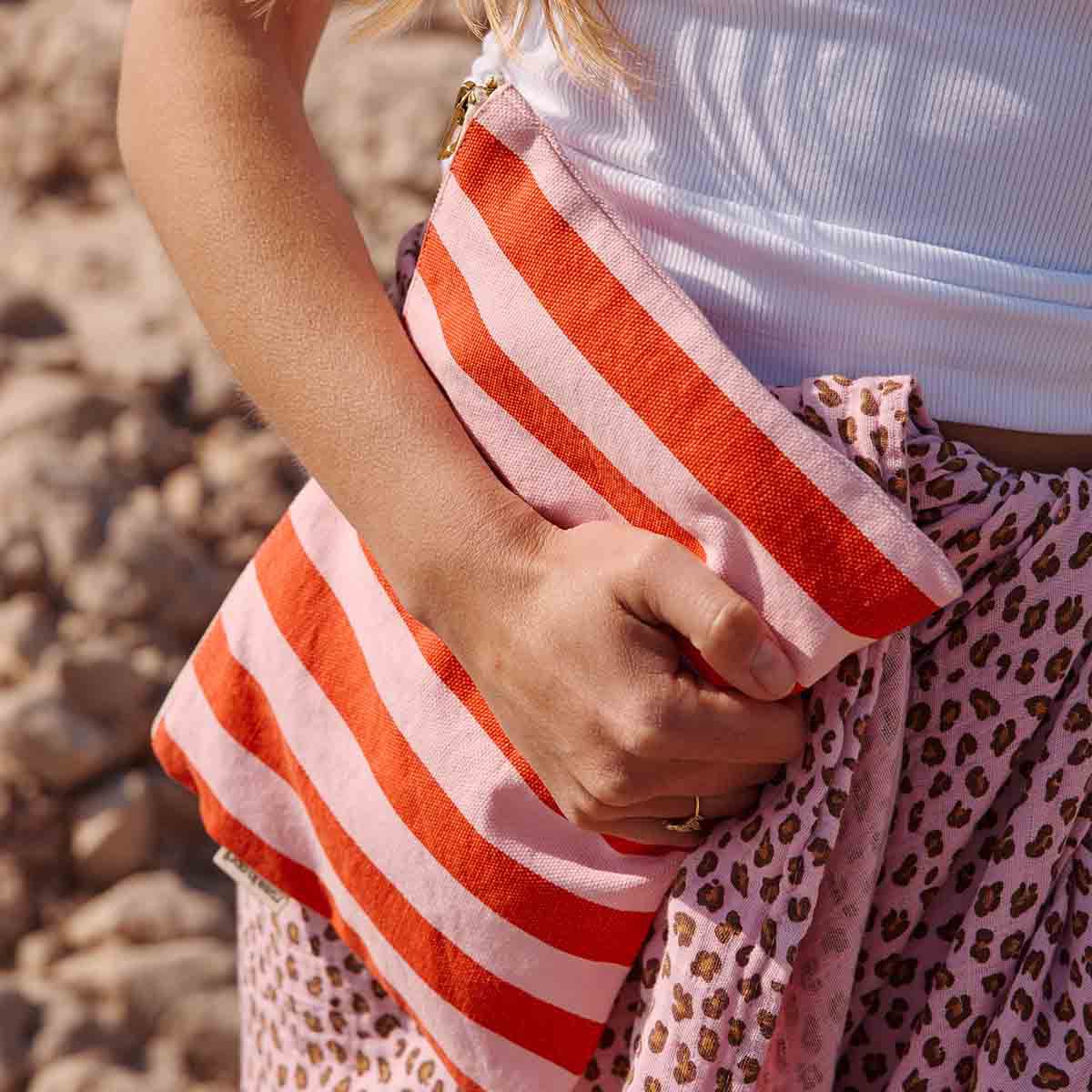 Lili pouch Stripes Tomato / Candy Pink - Rose in April - slika 2