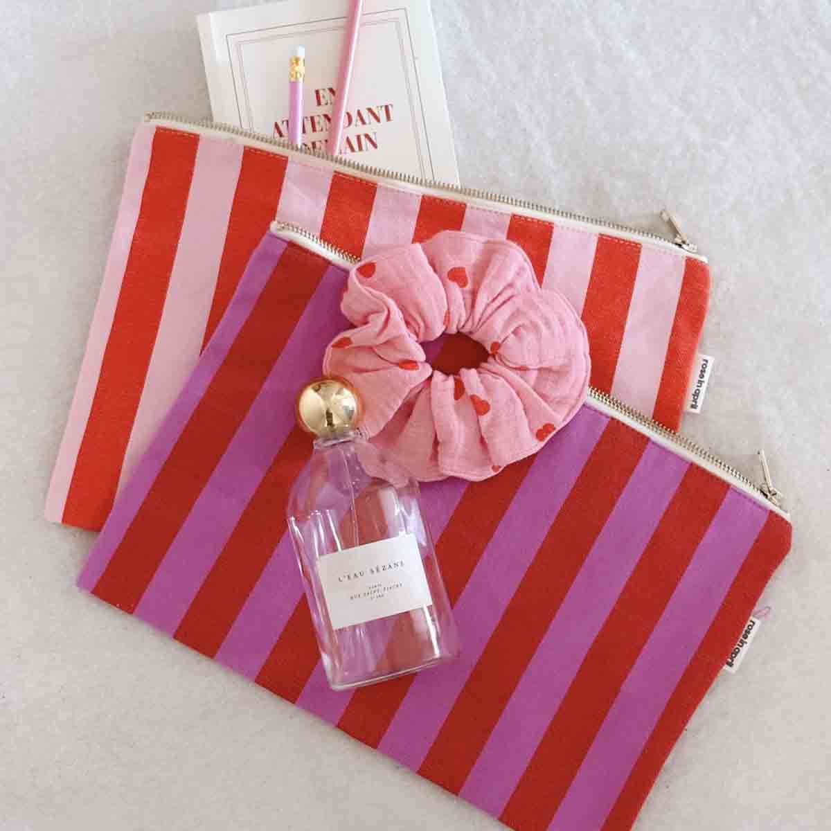 Lili pouch Stripes Tomato / Candy Pink - Rose in April - slika 4