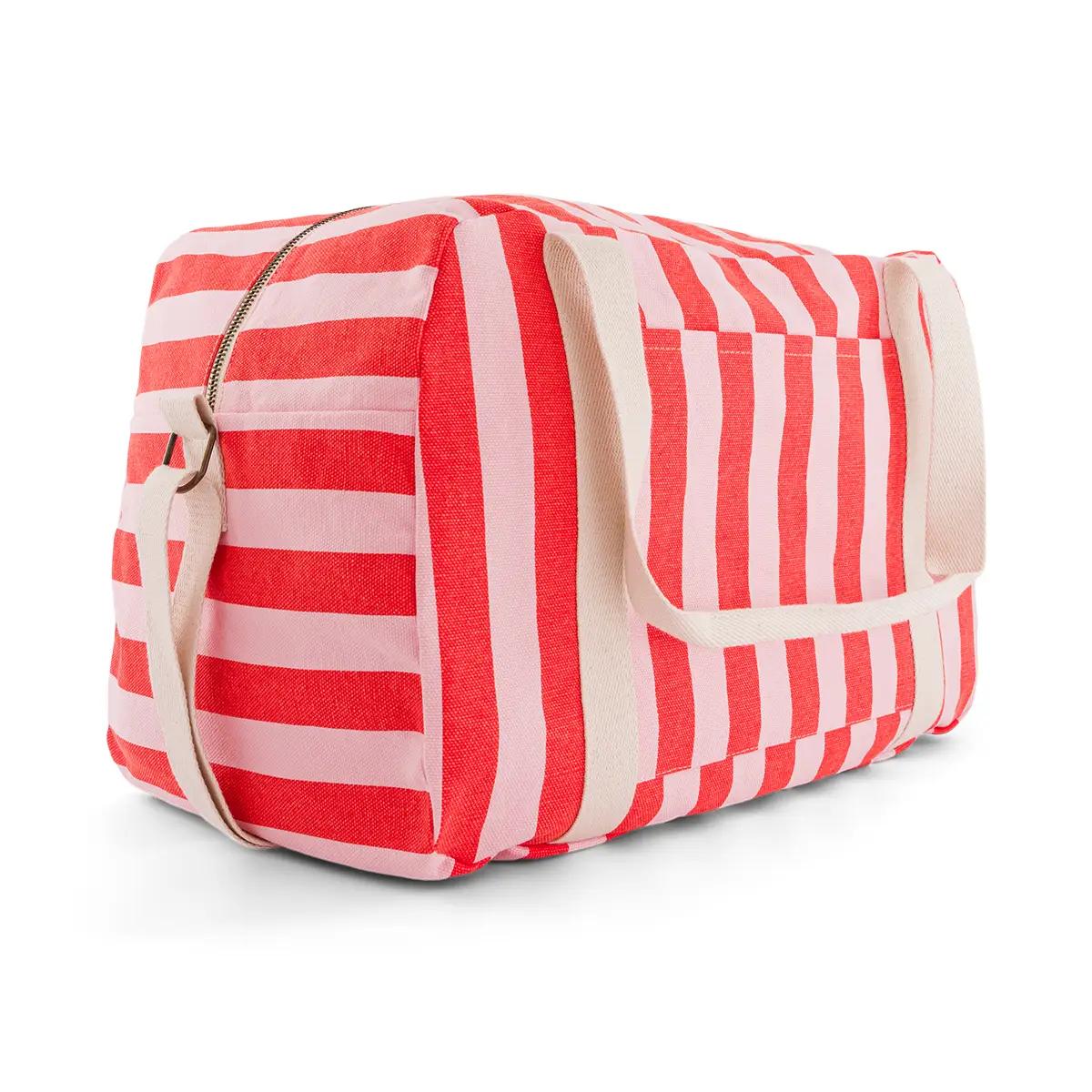 Raphael Weekend Bag in Stripes Tomato / Candy Pink -Rose in April - slika 3