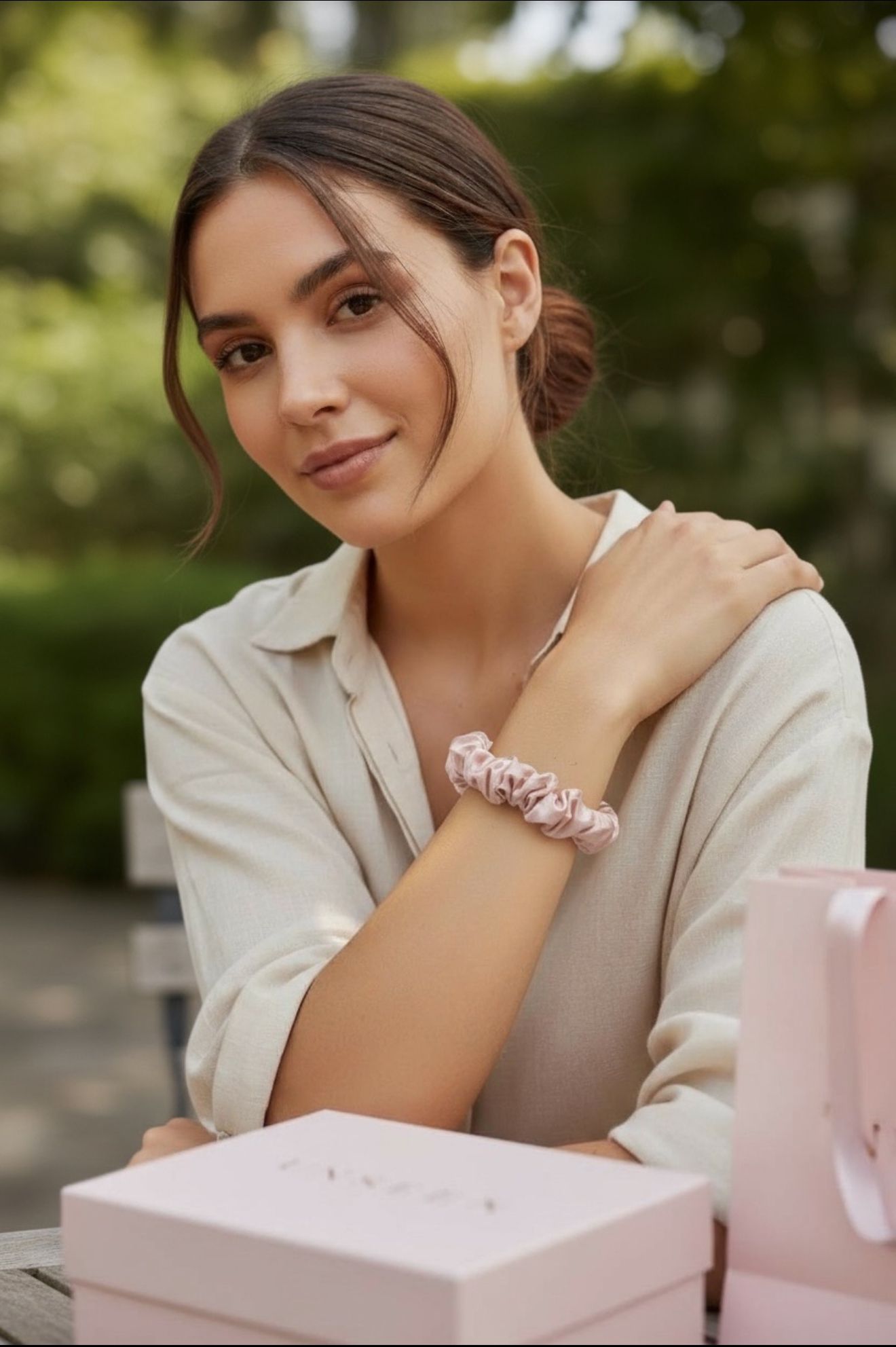 SVILENE GUMICE OD 100% MULBERRY SVILE (L veličina – 3 cm) Baby Pink - Unseen