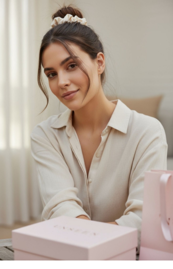 SVILENE GUMICE OD 100% MULBERRY SVILE (L veličina – 3 cm) Light Beige - Unseen