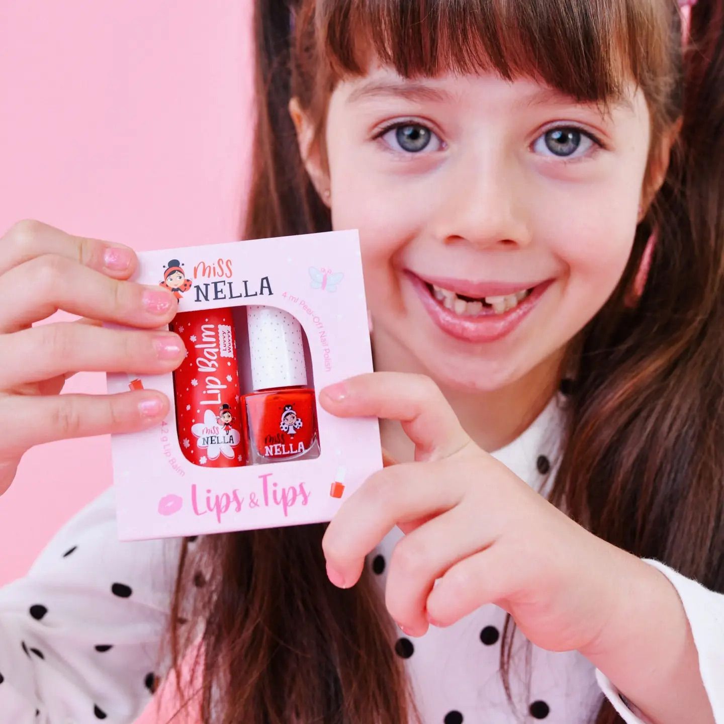 Miss Nella “Lips & Tips” Kids Set — siguran i zabavan kozmetički set za djecu : Purple Cutie Pie - slika 3