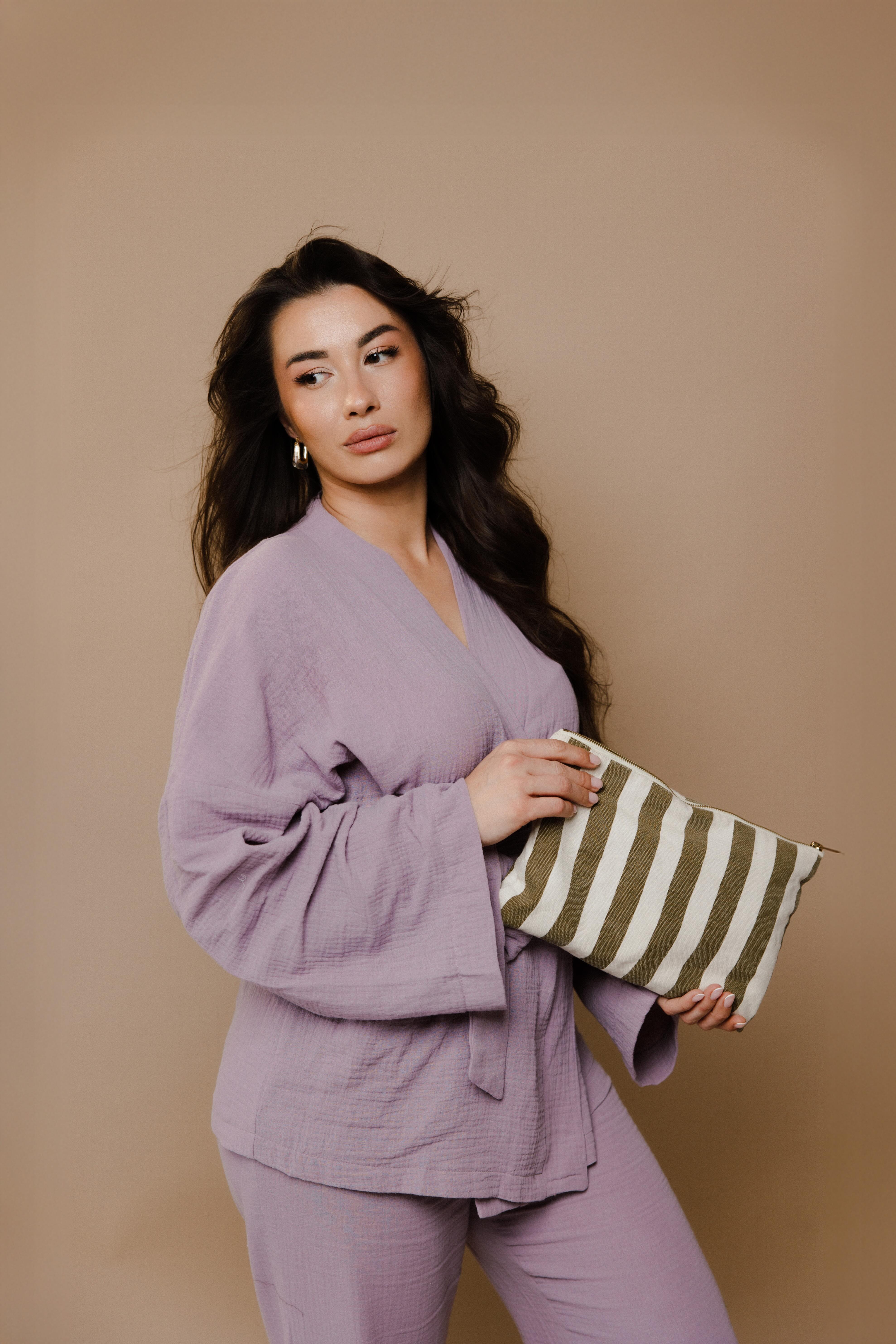 Élan Cotton Kimono Set